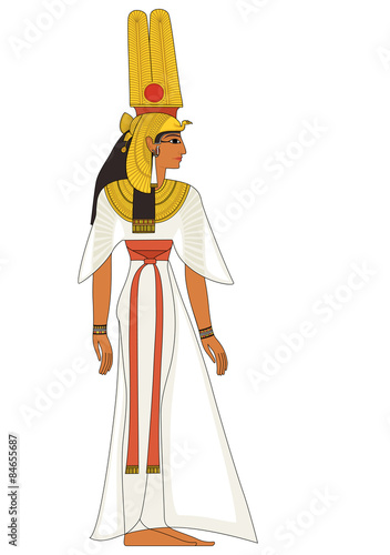 Nefertiti , egyptian ancient symbol, isolated figure of ancient egypt deities