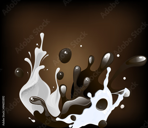splashes of milk and cocoa