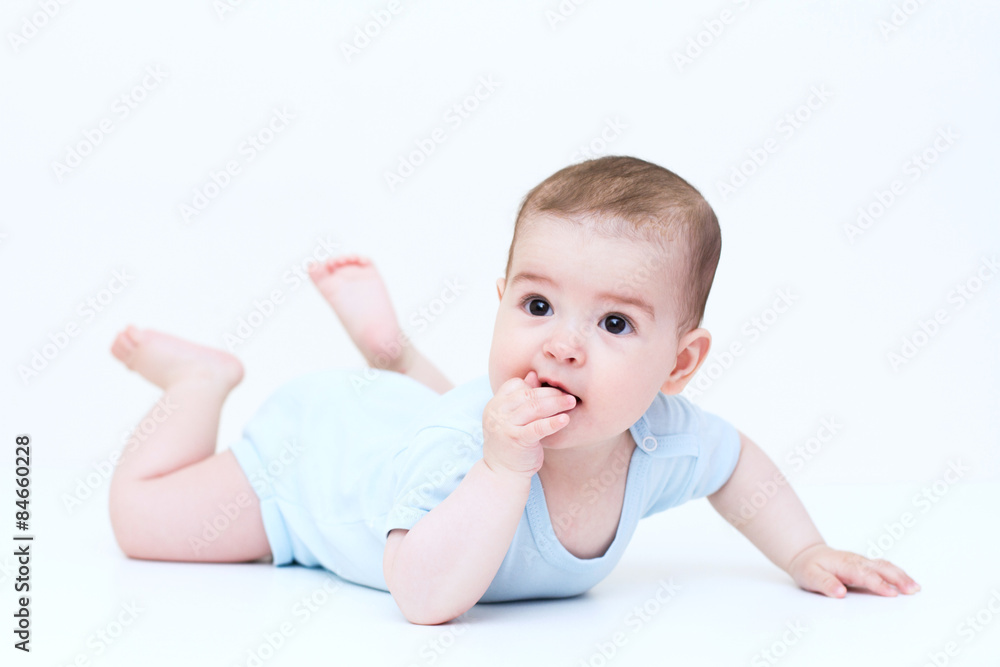 Beautiful baby on white background Beautiful baby on white background