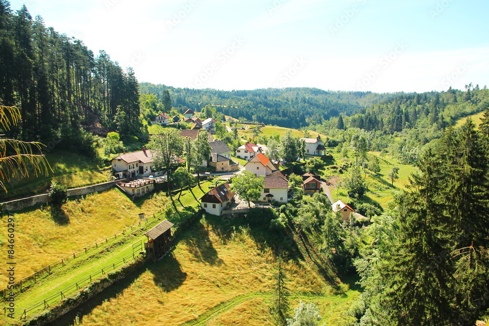 Beautiful village in Slovenian countryside