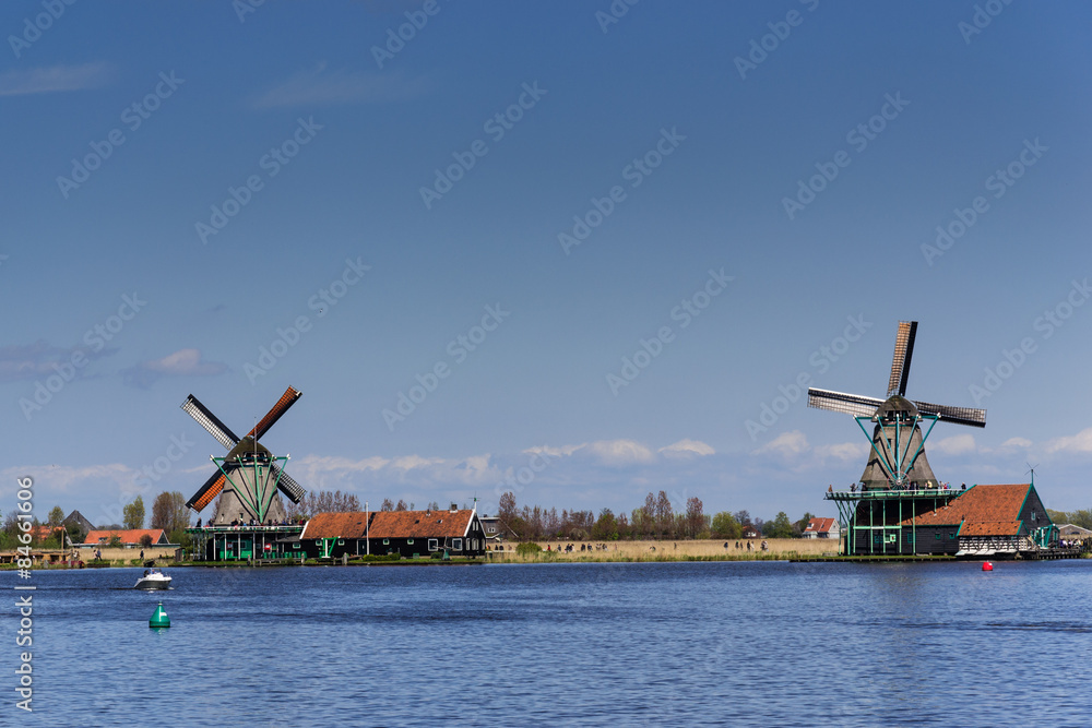 Windmills in Zaanse Schans - Netherlands Windmills in Zaanse Schans - Netherlands