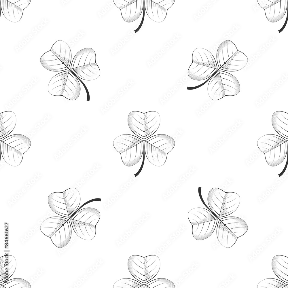 Vector seamless retro pattern, shamrock Vector seamless retro pattern, shamrock