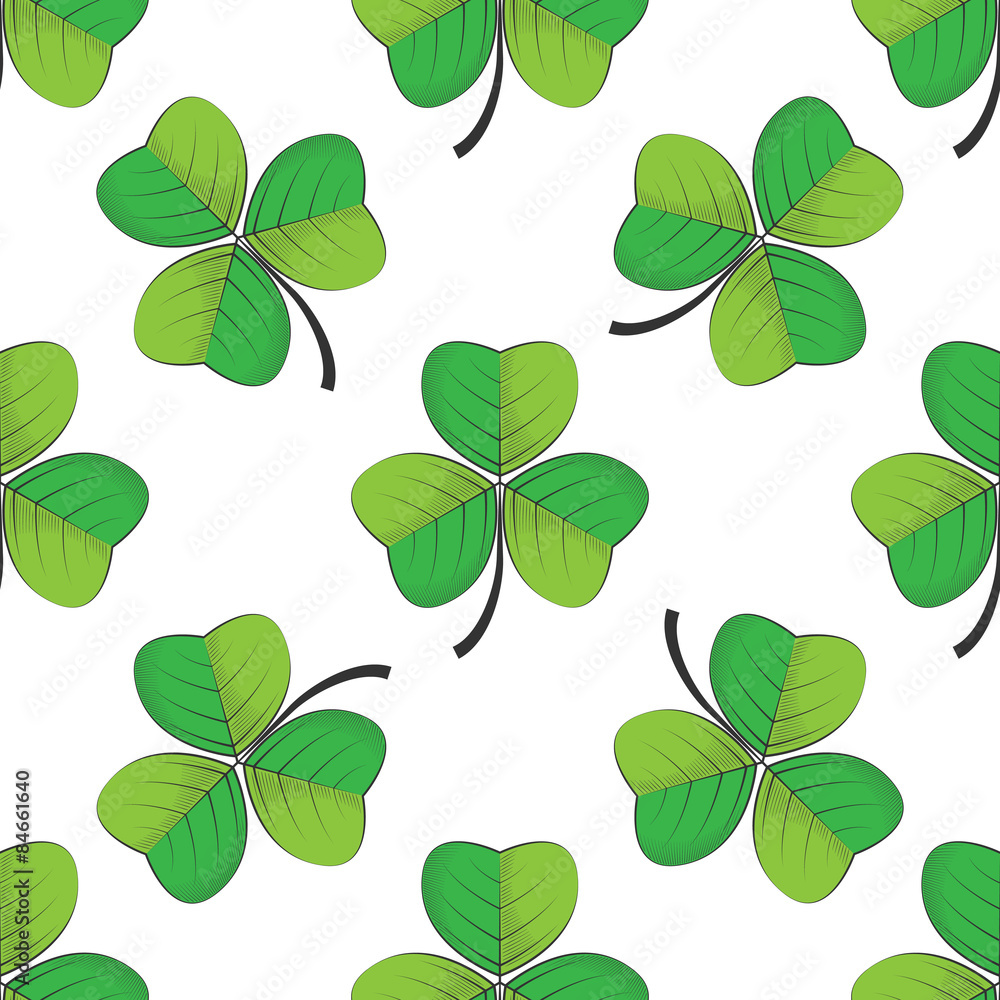Vector seamless retro pattern, shamrock Vector seamless retro pattern, shamrock