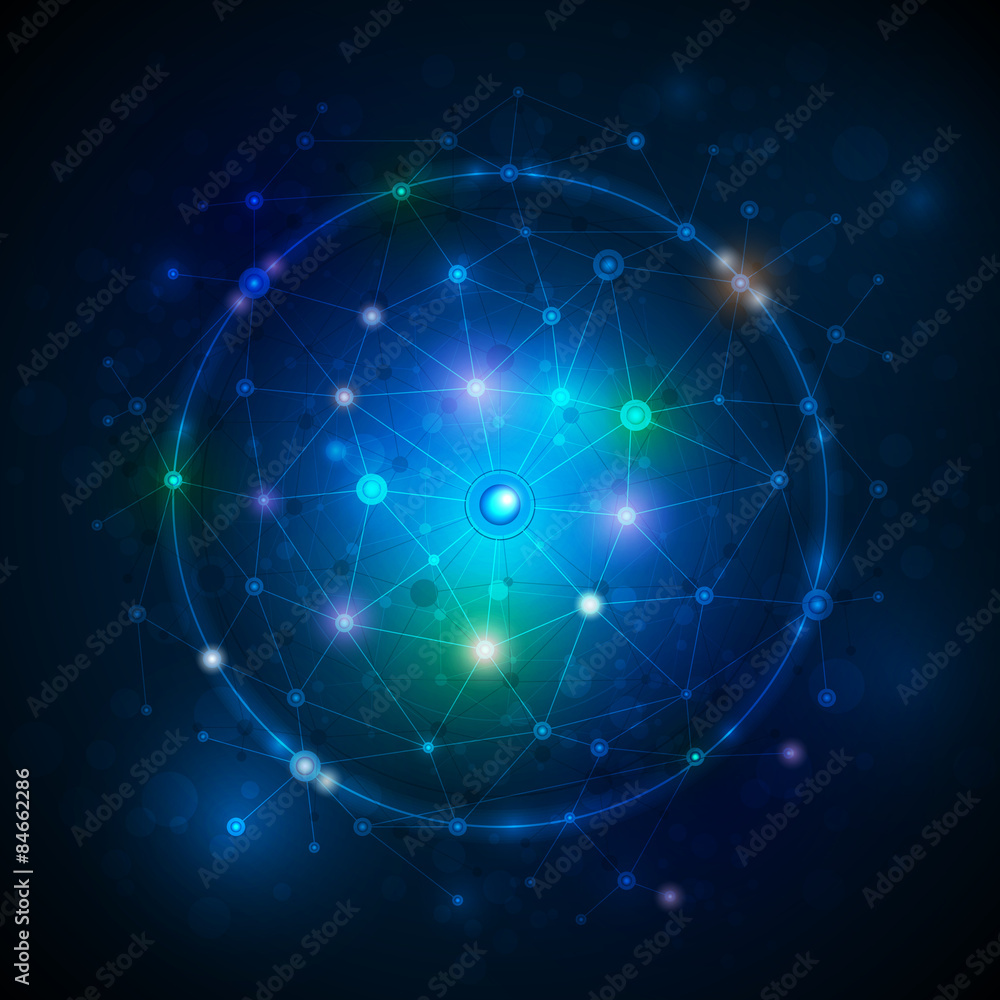 Obraz premium Abstract futuristic - Molecules technology