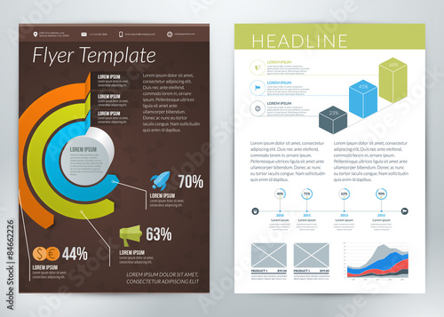 Vector abstract business flyer or poster template with infographics