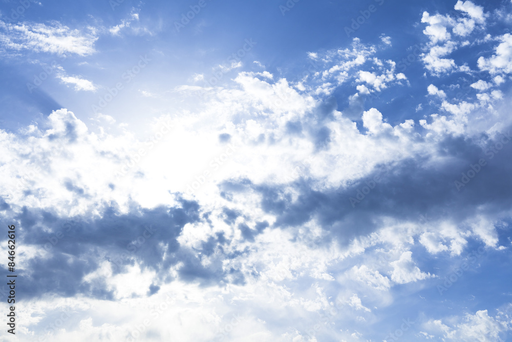 Obraz premium Blue Summer Sky with Clouds