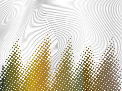 Abstract brown spikes with halftone effect