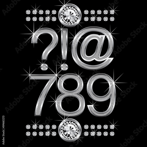 thin metal diamond letters and numbers big and small