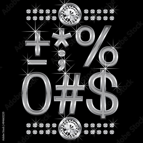 thin metal diamond letters and numbers big and small