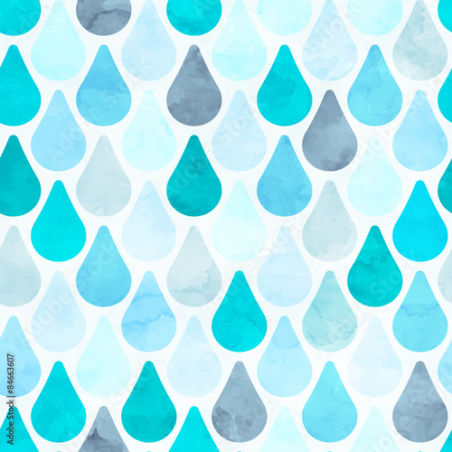 Seamless watercolor rain pattern. Vector illustration