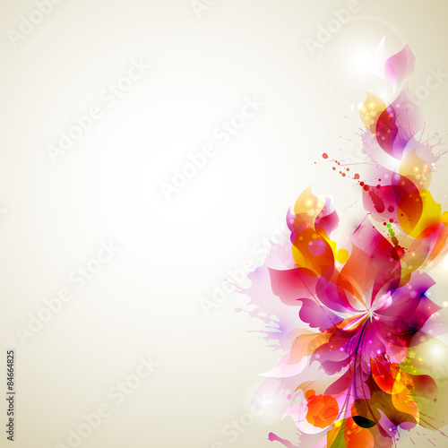 Abstract background with flower and design elements