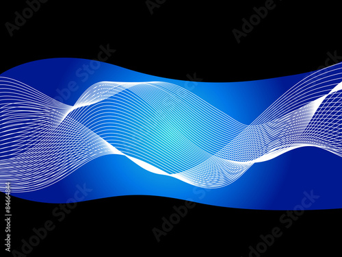 Abstract blue gradient blend ribbon background