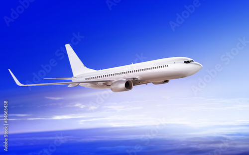 passenger airplane in cloud