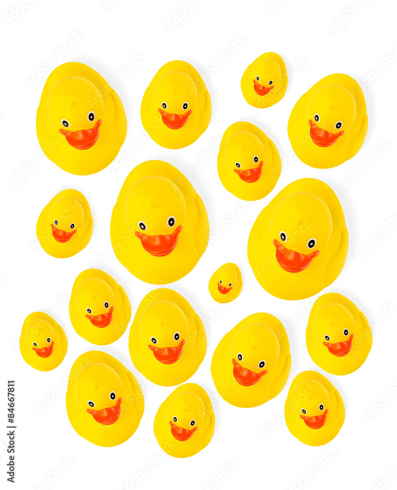 Group of yellow rubber ducks Group of yellow rubber ducks