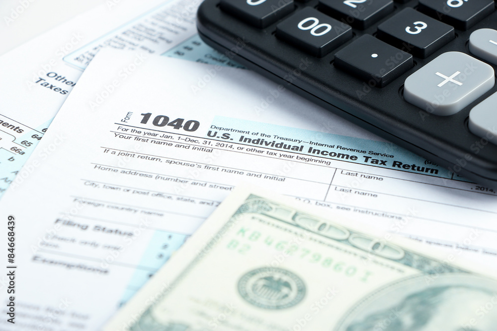 Tax form financial concept Tax form financial concept