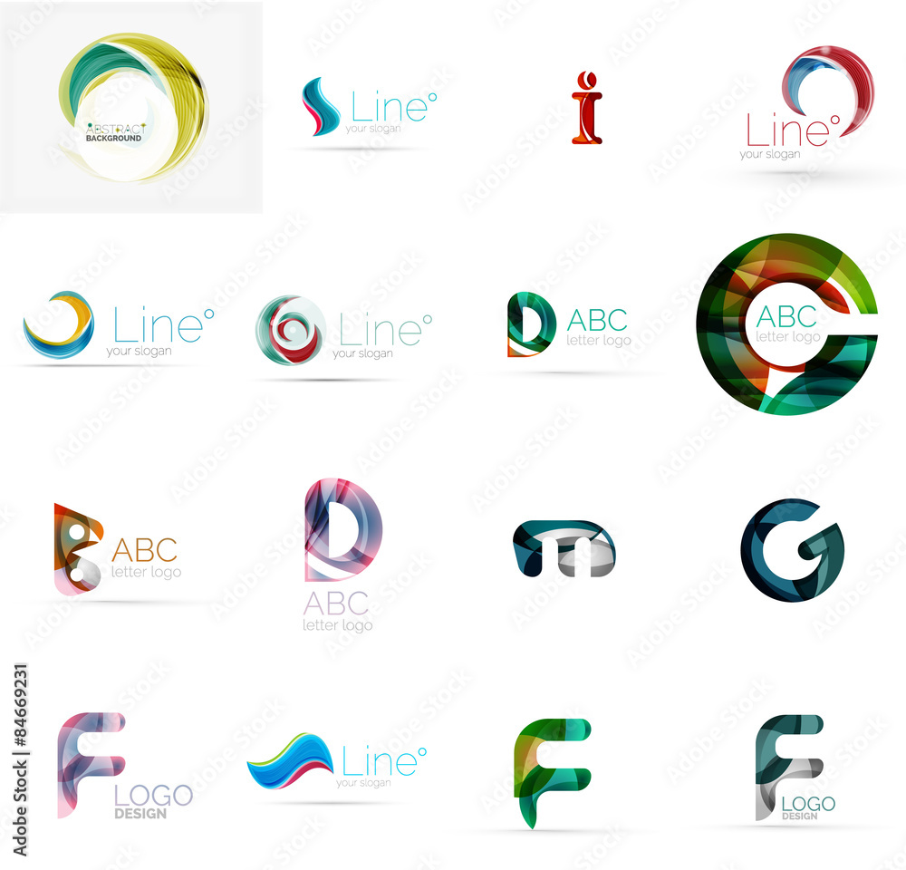 Set of universal company logo ideas, business icon collection Set of universal company logo ideas, business icon collection