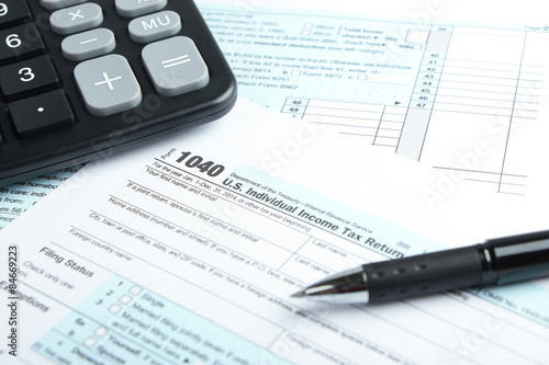 Tax form and financial concept