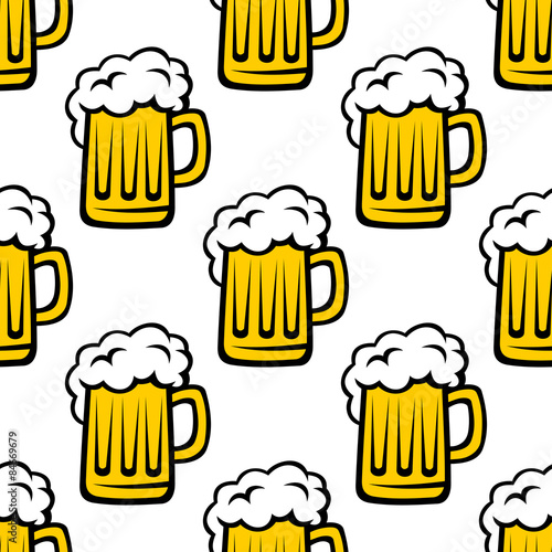 Fresh beer tankard seamless pattern