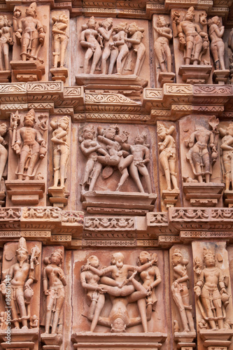 Detail from the Hindu temple complex built by the warrior Chandela dynasty 1,000 years ago. It is now a World Heritage site famous for erotic carvings and sculptures  © pjhpix