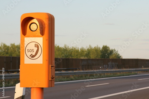 Notrufsäule auf der Autobahn photo