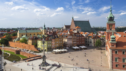 Top view of Castle Square in Warsaw  Poland.