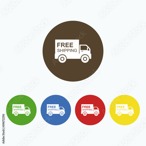 Simple icon car free of Delivery.