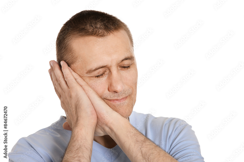 Man yawning over isolated Man yawning over isolated