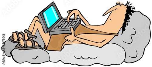 Obraz na plátně Caveman techie