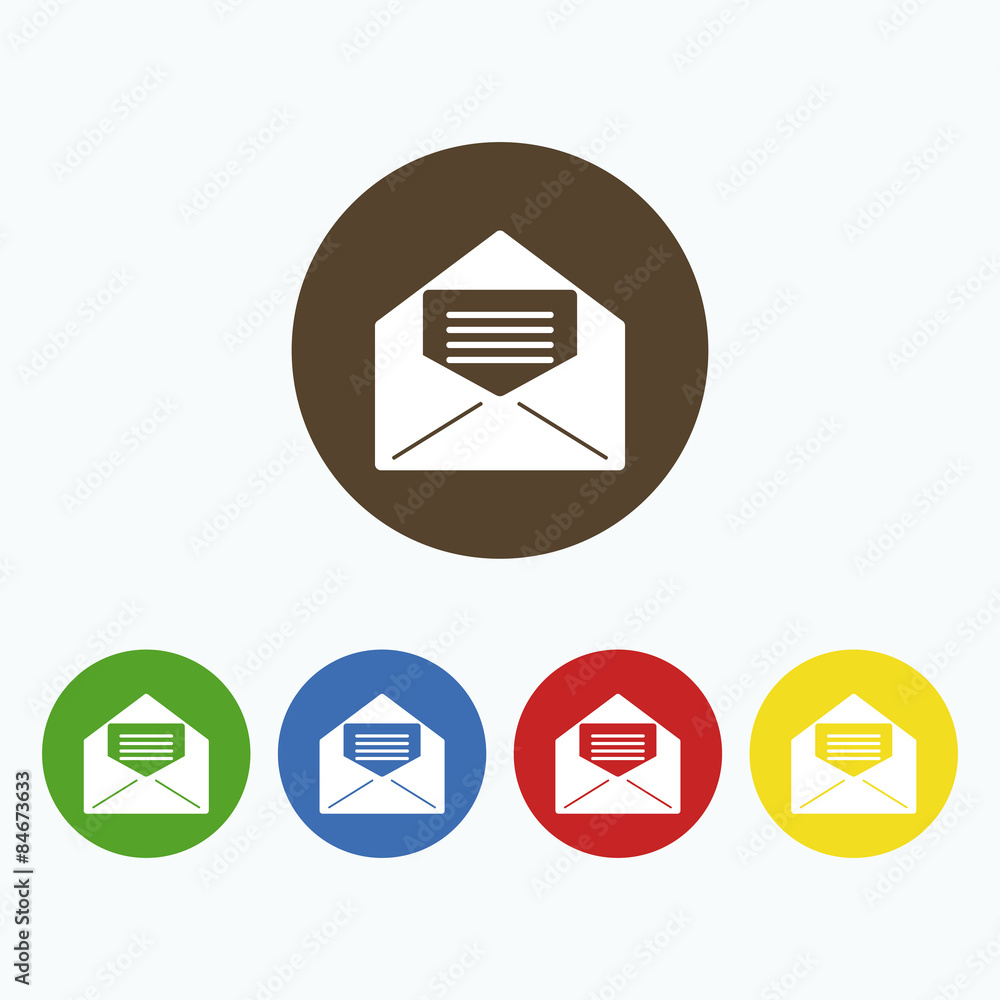 Simple icon letter in an envelope. Simple icon letter in an envelope.