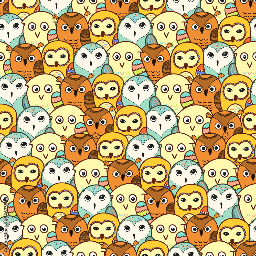 seamless cute owl pattern vector illustration seamless cute owl pattern vector illustration