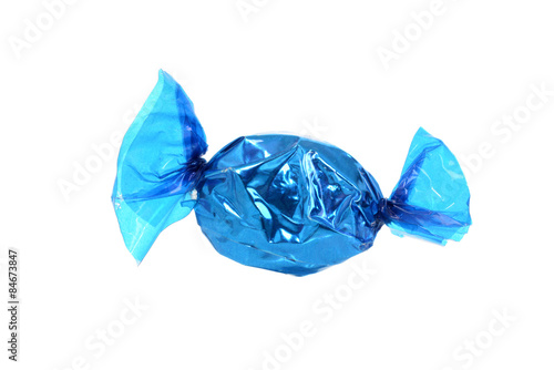 blue wrapped candy