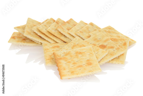 closeup salted crackers