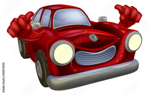 Car cartoon thumbs up