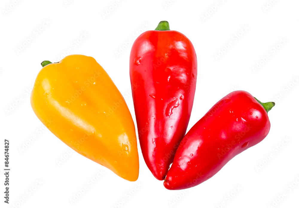 Fresh Colorful Mini bell peppers isolated on white background Fresh Colorful Mini bell peppers isolated on white background