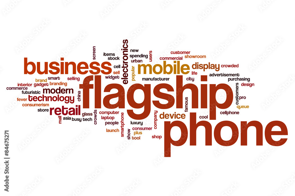 Flagship phone word cloud concept