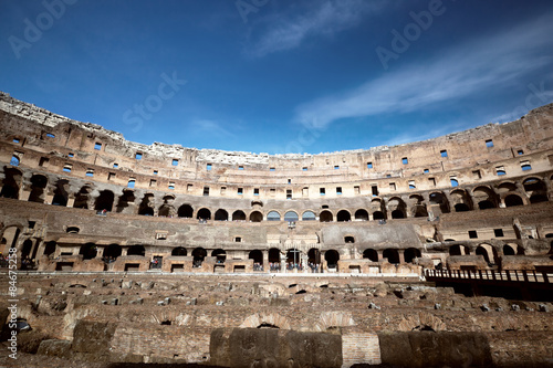 inside of Colosseum in Rome, Italy
