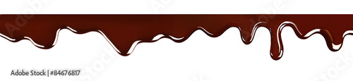 Dripping melted chocolate, isolated on white