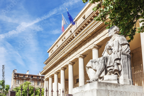 The famous court of appeal with statue in Aix en Provence