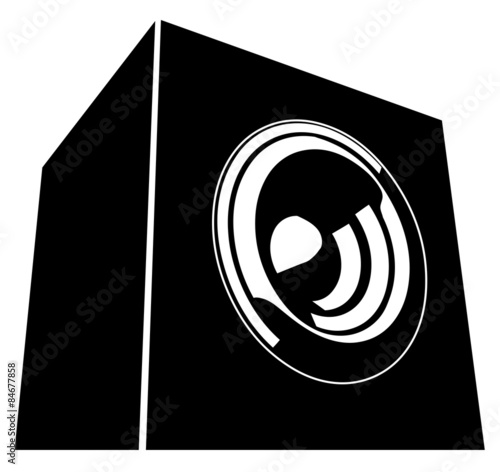 sound-system speaker illustration icon in black and white