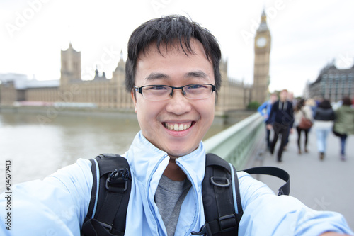 Canvas Print Happy traveler in london