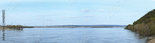 panorama of a huge river with the city