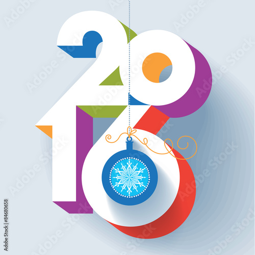 2016 new year. Colorful, contemporary design.