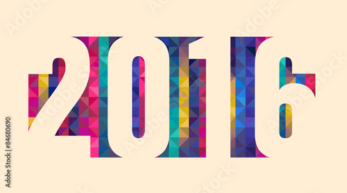 Happy new 2016 year. Colorful design.