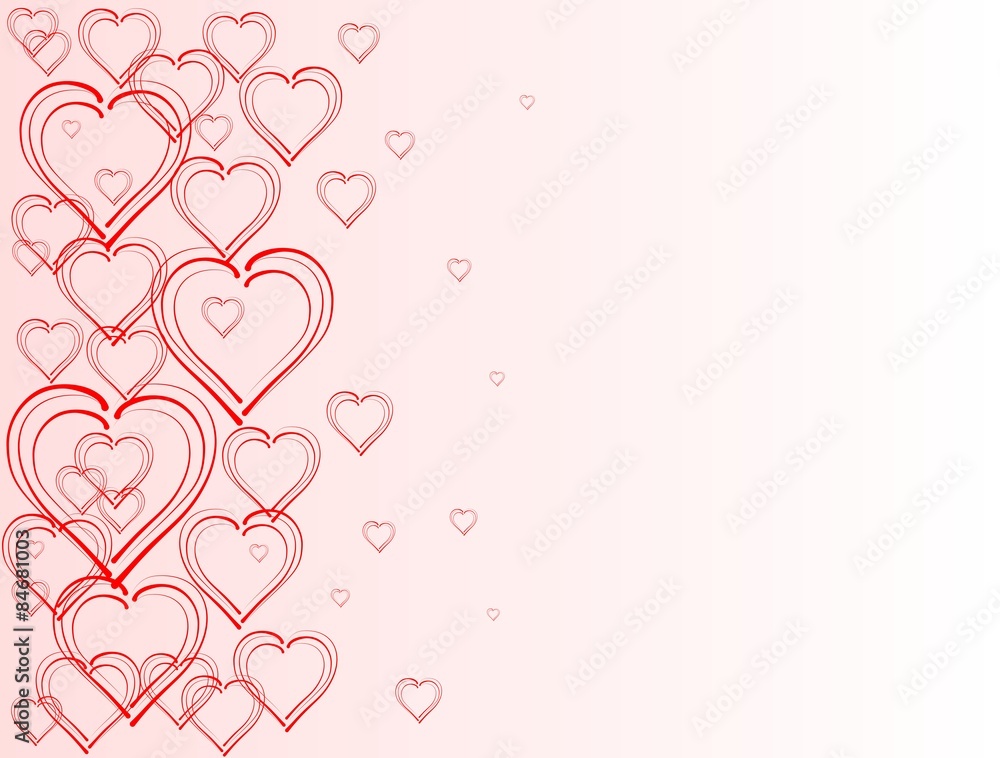 Pink background with heart from the side