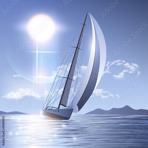 sailing yacht illustration