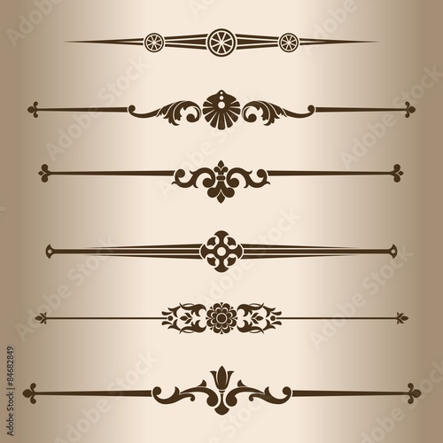 Decorative lines. Elements for design - decorative line dividers. 