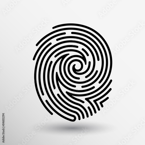 Fingerprint icon finger print vector id theft macro stamp