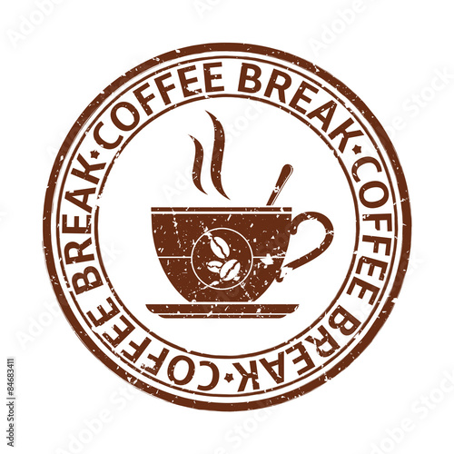 Coffee break grunge stamp