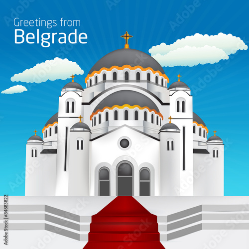 Greetings from Belgrade. Orthodox church Saint Sveti Sava Belgra