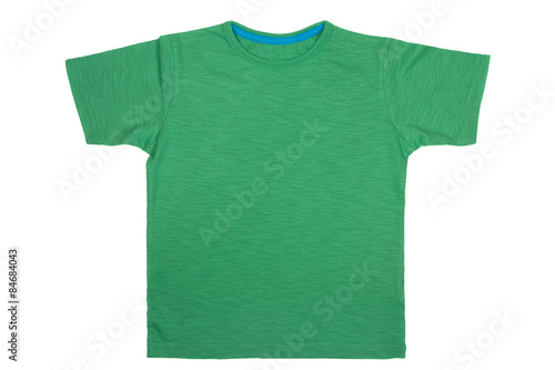 Green T- shirt isolated on white background